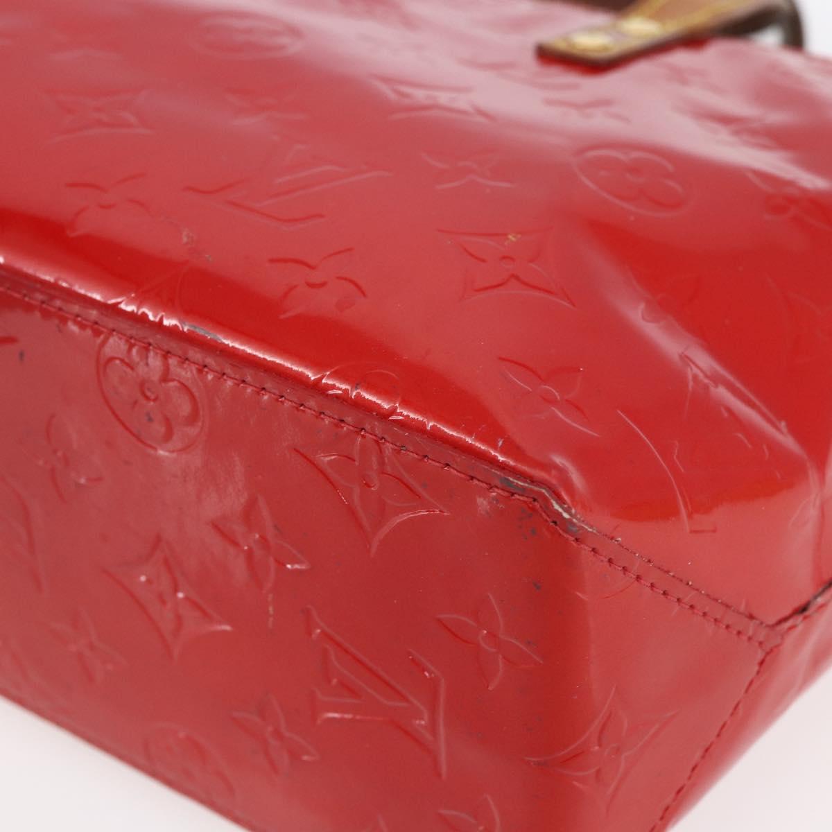 LOUIS VUITTON Monogram Vernis Reade PM Hand Bag Red Rouge M91088 LV Auth ka280