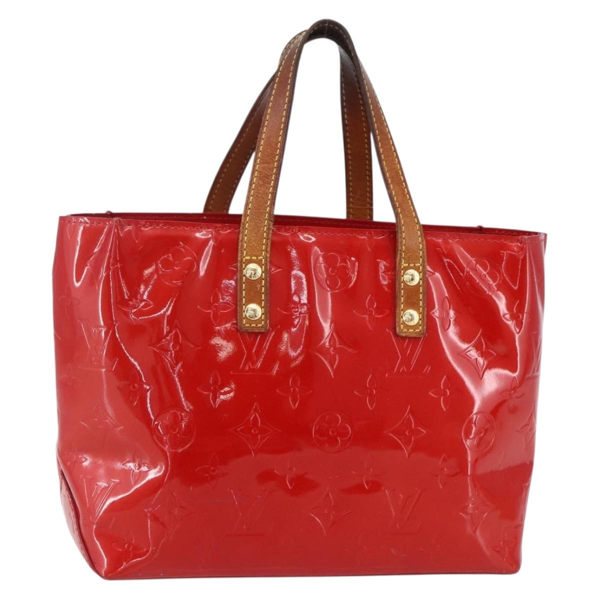 LOUIS VUITTON Monogram Vernis Reade PM Hand Bag Red Rouge M91088 LV Auth ka280