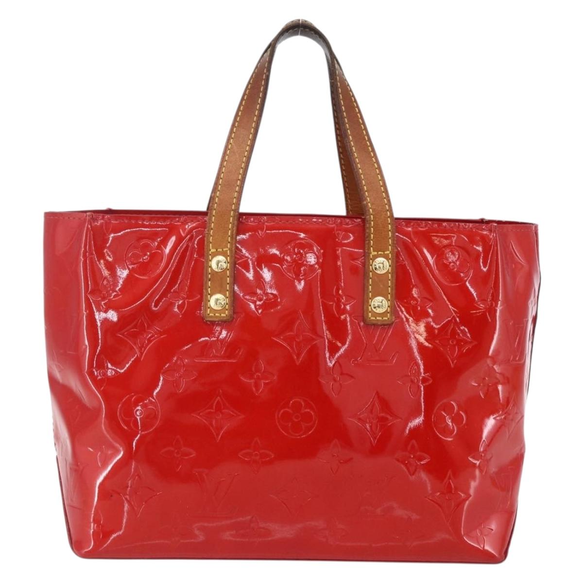 LOUIS VUITTON Monogram Vernis Reade PM Hand Bag Red Rouge M91088 LV Auth ka280