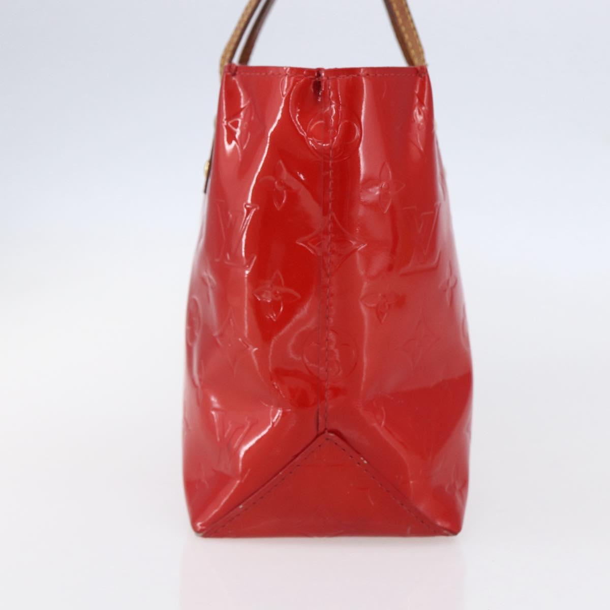 LOUIS VUITTON Monogram Vernis Reade PM Hand Bag Red Rouge M91088 LV Auth ka280
