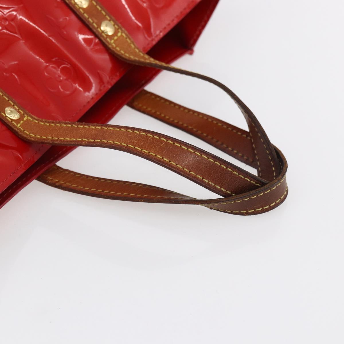 LOUIS VUITTON Monogram Vernis Reade PM Hand Bag Red Rouge M91088 LV Auth ka280