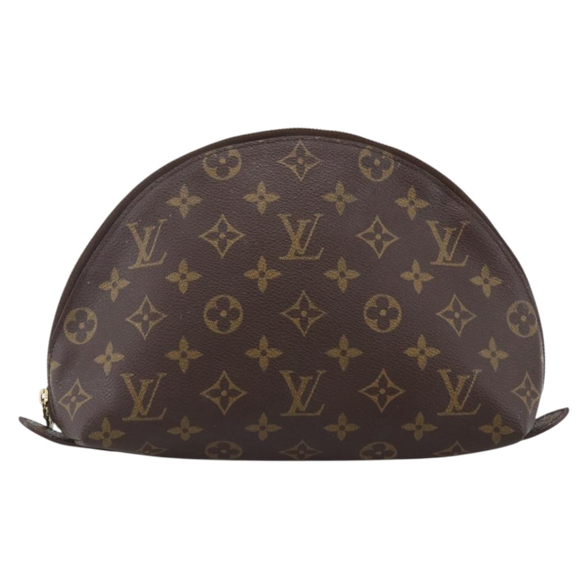 LOUIS VUITTON Monogram Trousse Demi Ronde Cosmetic Pouch M47520 LV Auth ka2800