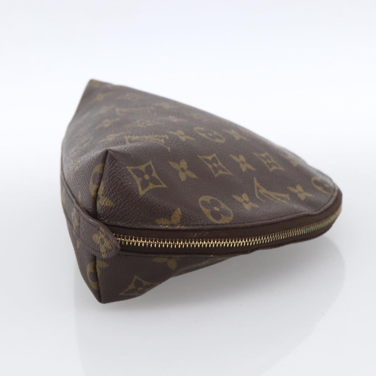 LOUIS VUITTON Monogram Trousse Demi Ronde Cosmetic Pouch M47520 LV Auth ka2800