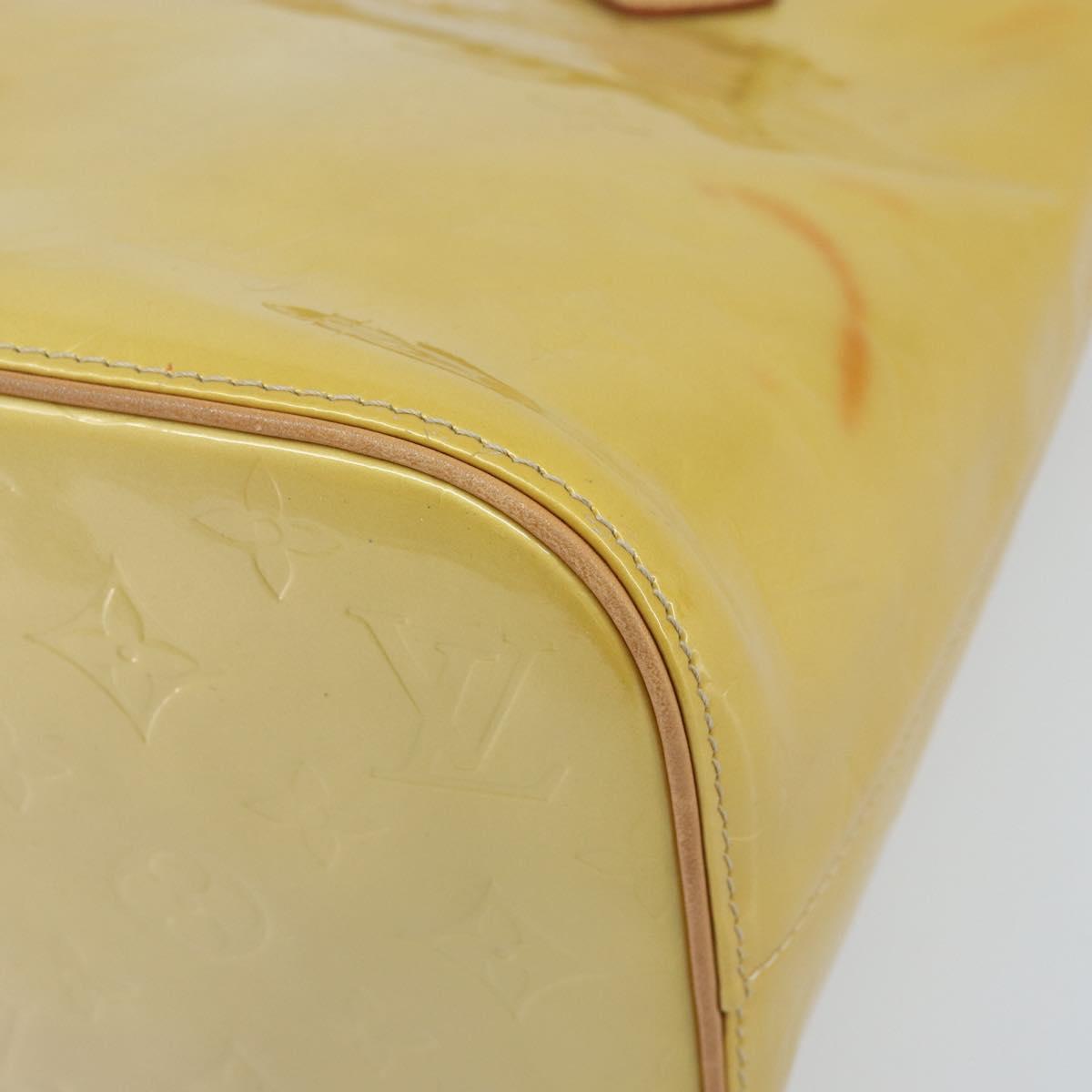 LOUIS VUITTON Monogram Vernis Houston Hand Bag Beige M91004 LV Auth ka2805