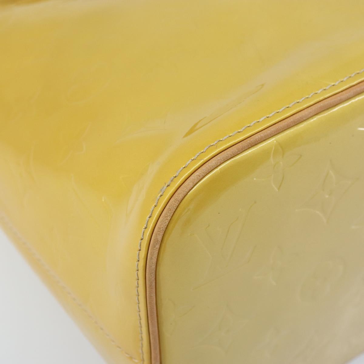 LOUIS VUITTON Monogram Vernis Houston Hand Bag Beige M91004 LV Auth ka2805