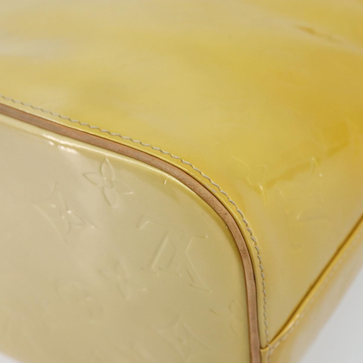LOUIS VUITTON Monogram Vernis Houston Hand Bag Beige M91004 LV Auth ka2805