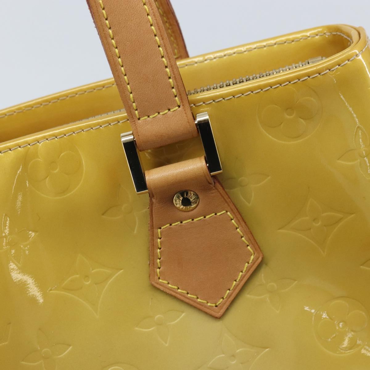 LOUIS VUITTON Monogram Vernis Houston Hand Bag Beige M91004 LV Auth ka2805