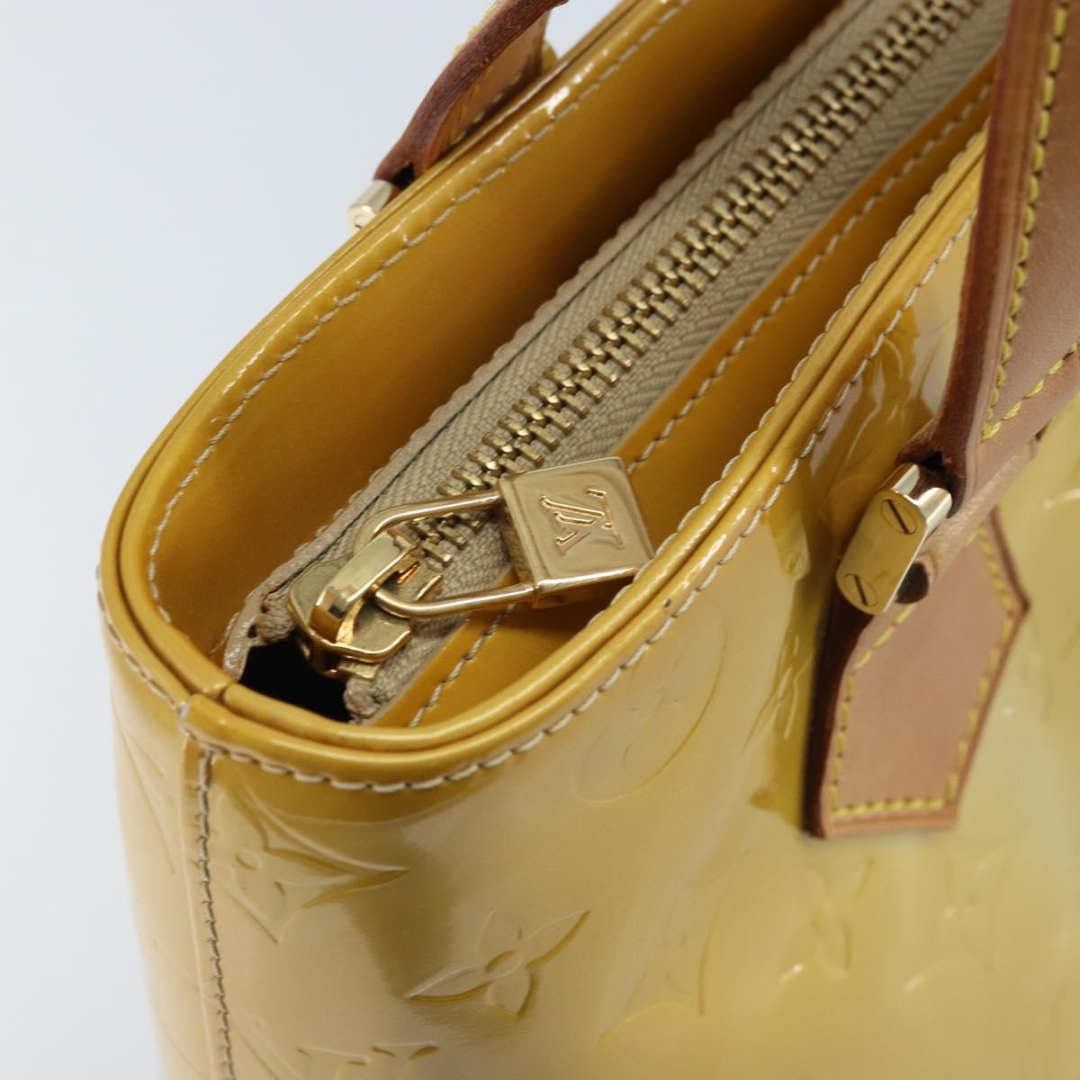 LOUIS VUITTON Monogram Vernis Houston Hand Bag Beige M91004 LV Auth ka2805