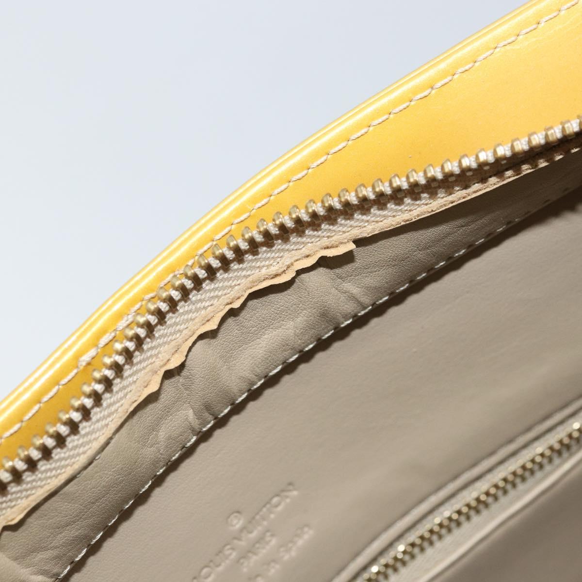 LOUIS VUITTON Monogram Vernis Houston Hand Bag Beige M91004 LV Auth ka2805