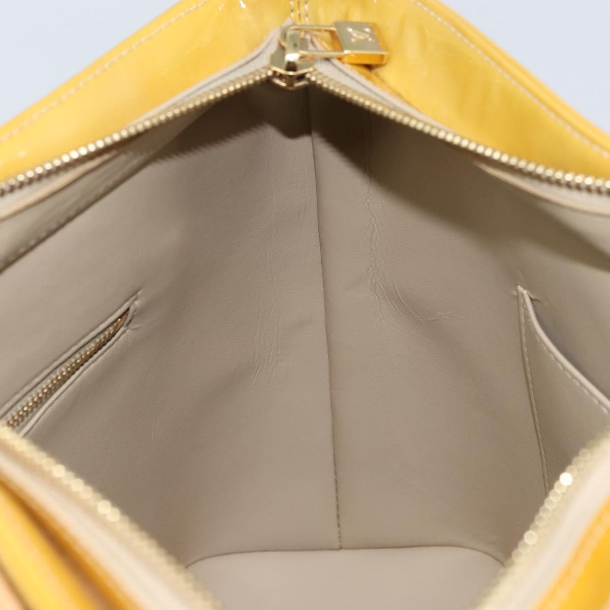 LOUIS VUITTON Monogram Vernis Houston Hand Bag Beige M91004 LV Auth ka2805