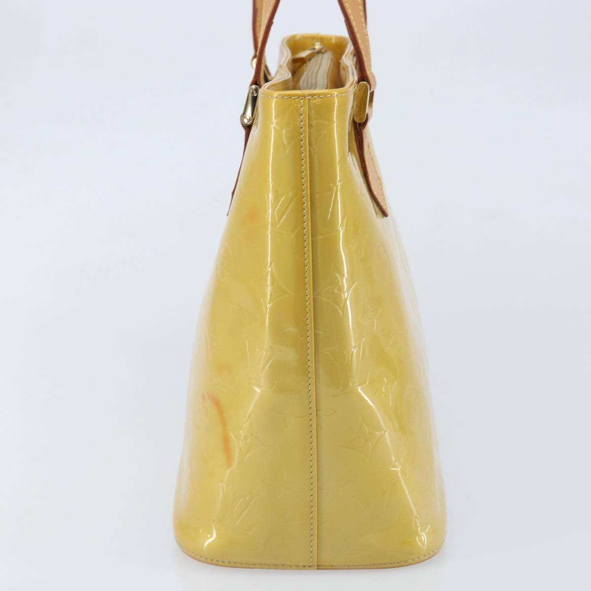 LOUIS VUITTON Monogram Vernis Houston Hand Bag Beige M91004 LV Auth ka2805