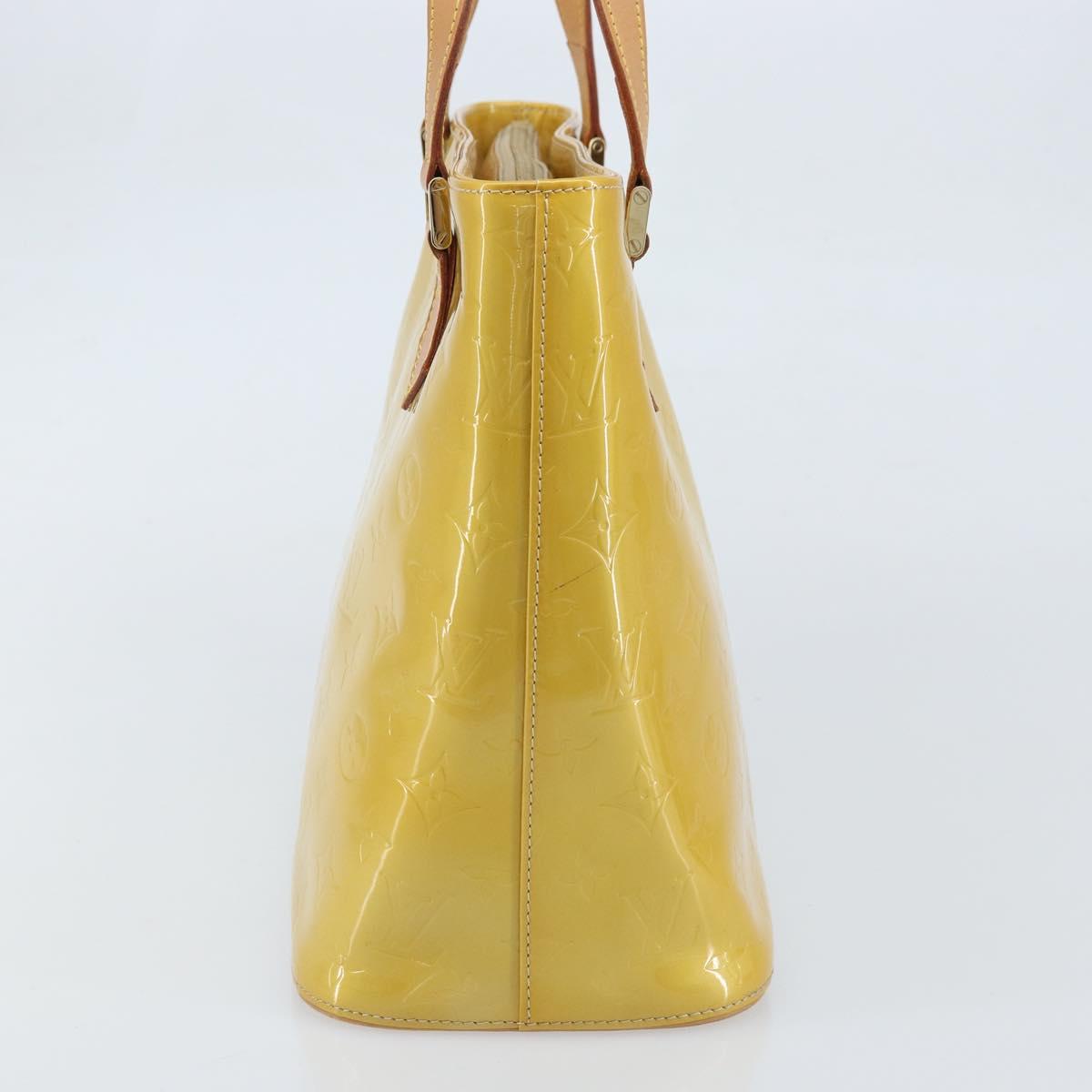 LOUIS VUITTON Monogram Vernis Houston Hand Bag Beige M91004 LV Auth ka2805