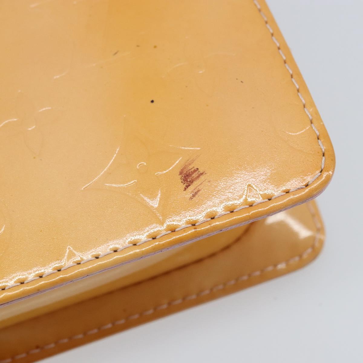 LOUIS VUITTON Monogram Vernis Motto Pouch Marshmallow Pink M91312 LV Auth ka2806