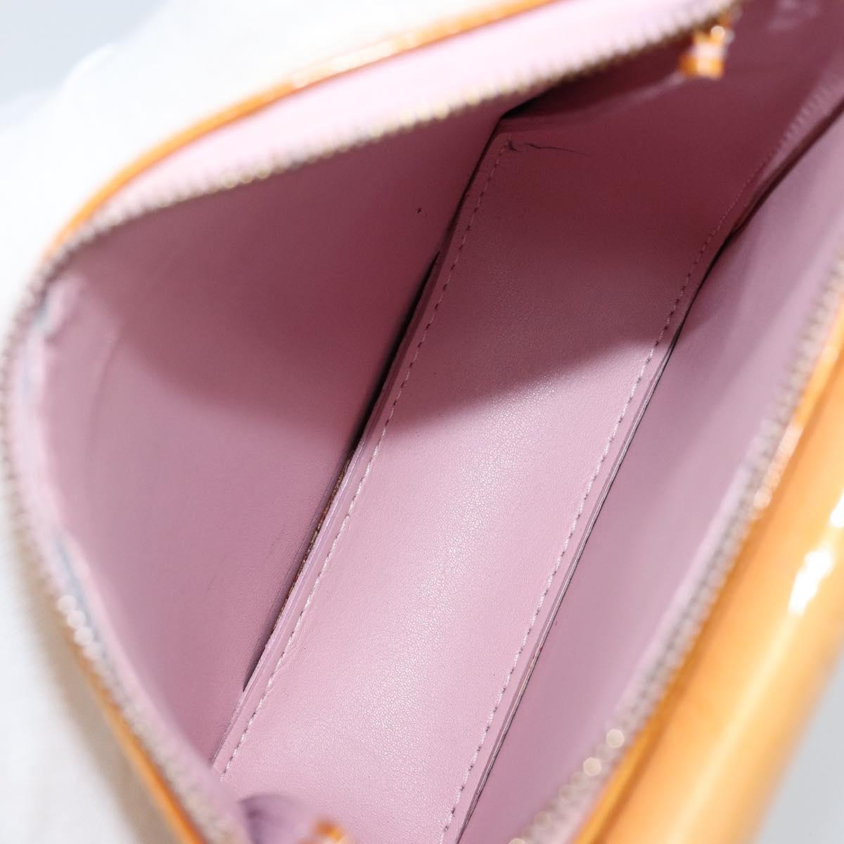 LOUIS VUITTON Monogram Vernis Motto Pouch Marshmallow Pink M91312 LV Auth ka2806