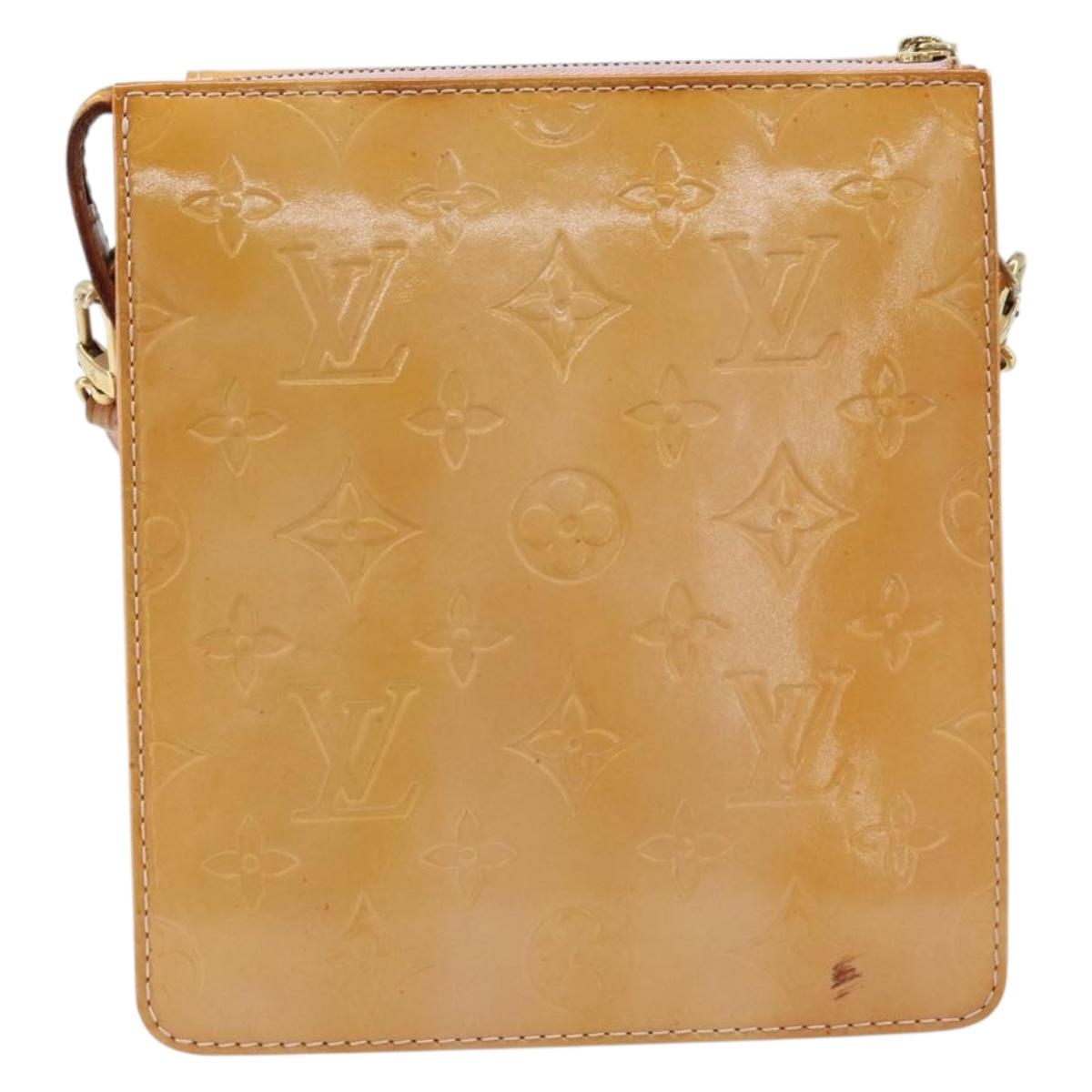 LOUIS VUITTON Monogram Vernis Motto Pouch Marshmallow Pink M91312 LV Auth ka2806