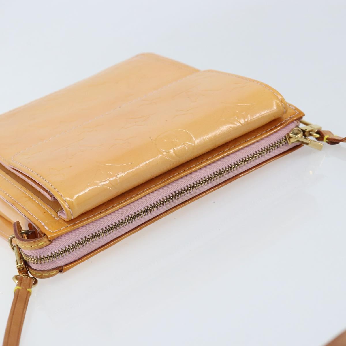 LOUIS VUITTON Monogram Vernis Motto Pouch Marshmallow Pink M91312 LV Auth ka2806