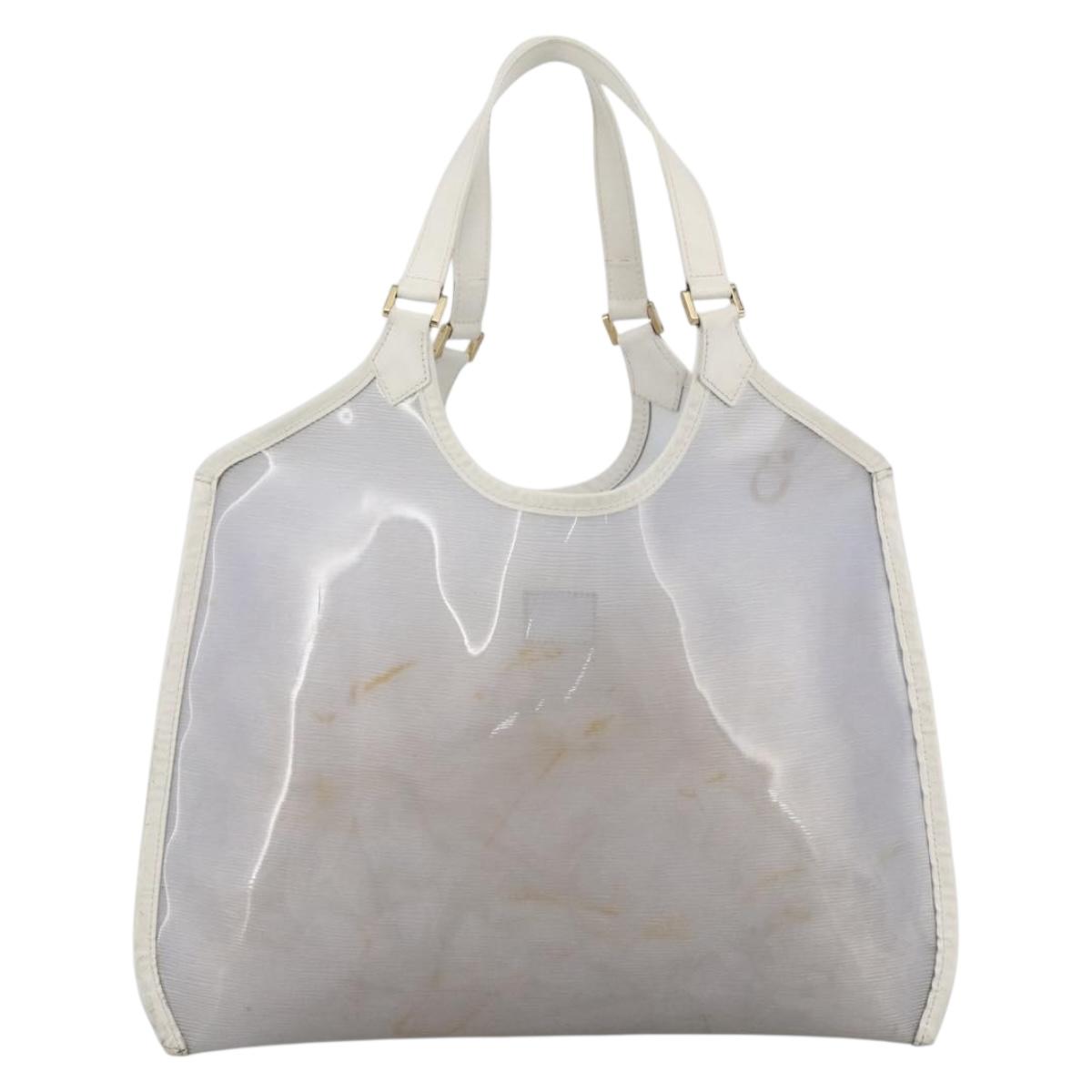 LOUIS VUITTON Epi Plage Via Bag Vinyl Leather Clear White M92153 LV Auth ka2814