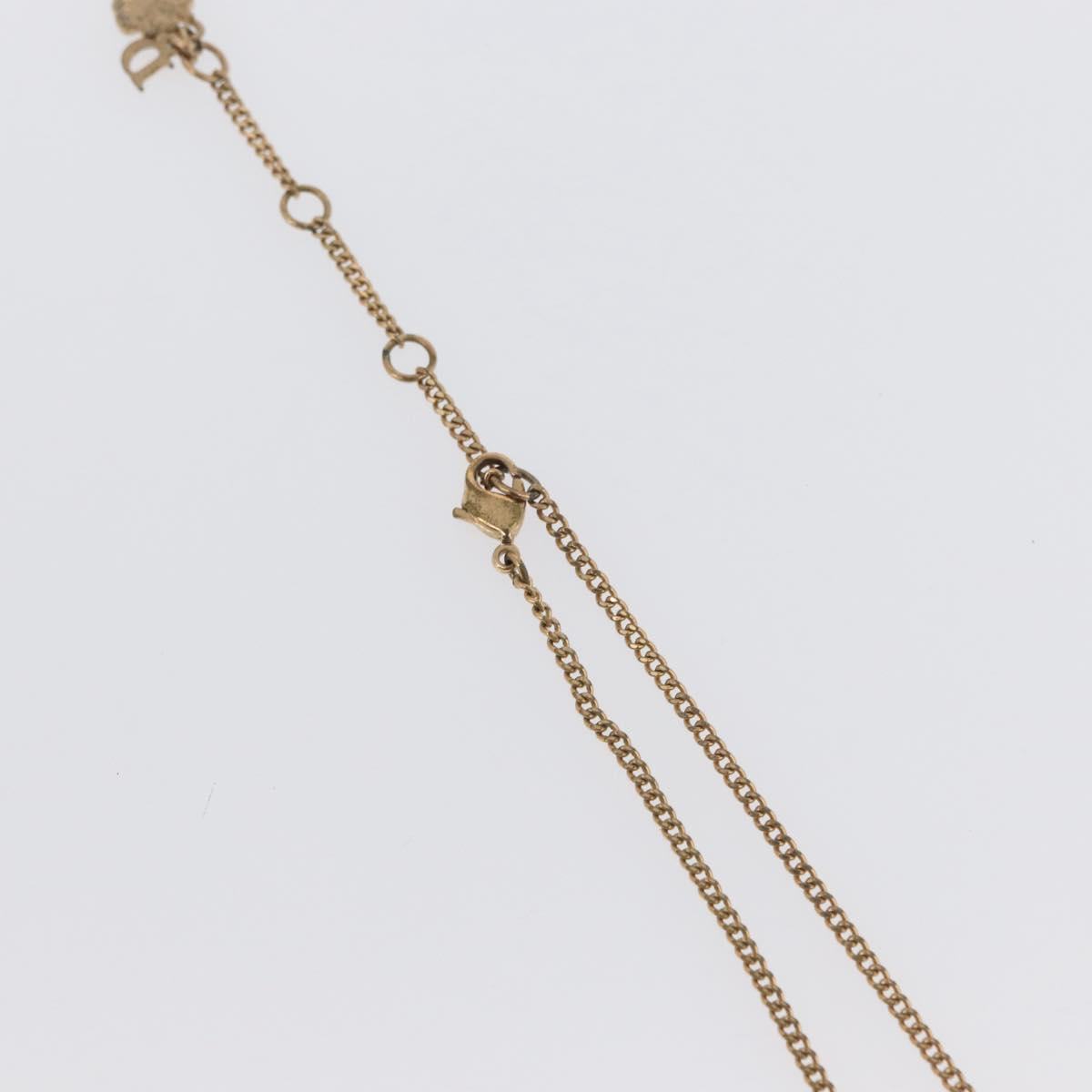 Christian Dior Necklace Brooch metal 3 Set Gold Tone Auth ka2819