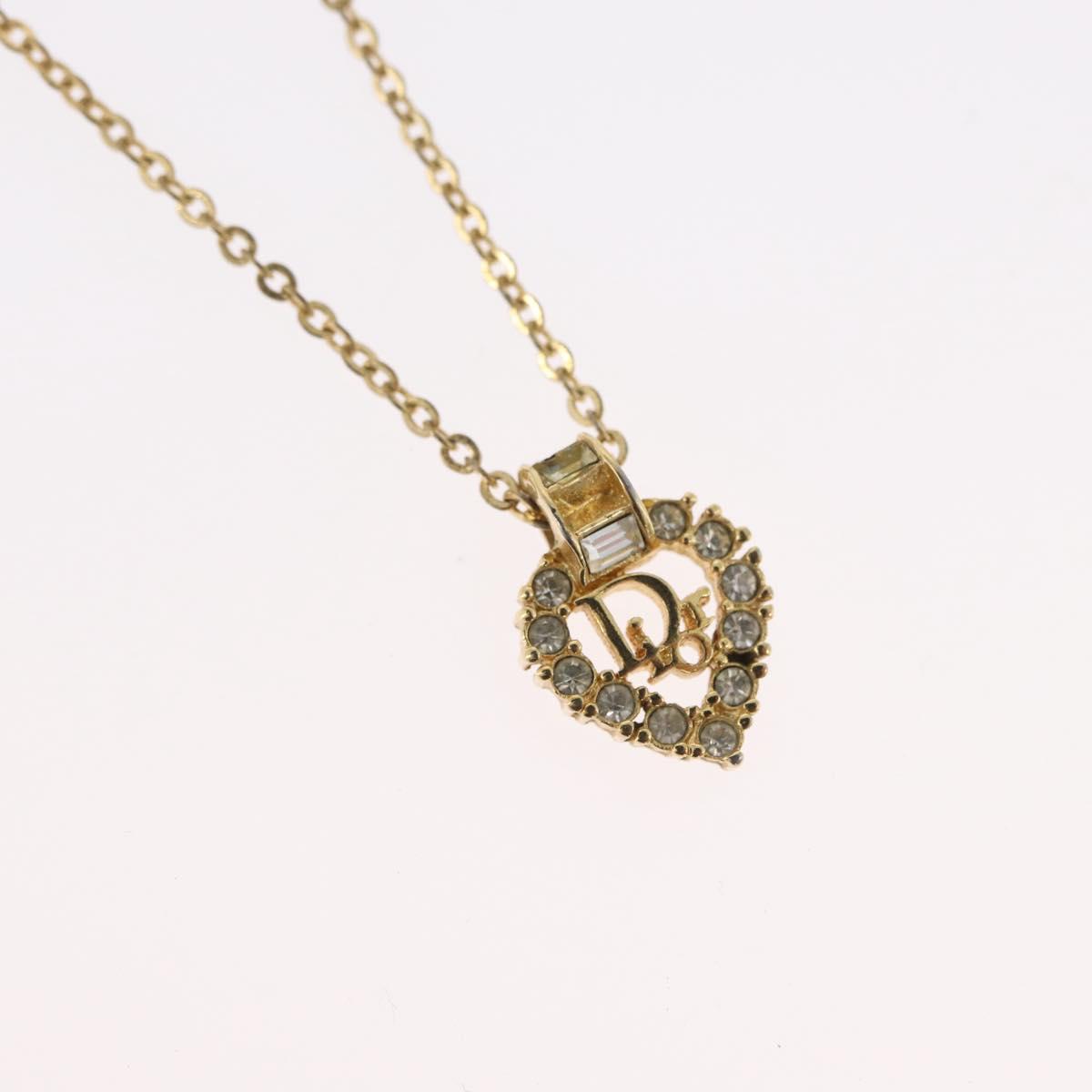Christian Dior Necklace Brooch metal 3 Set Gold Tone Auth ka2819