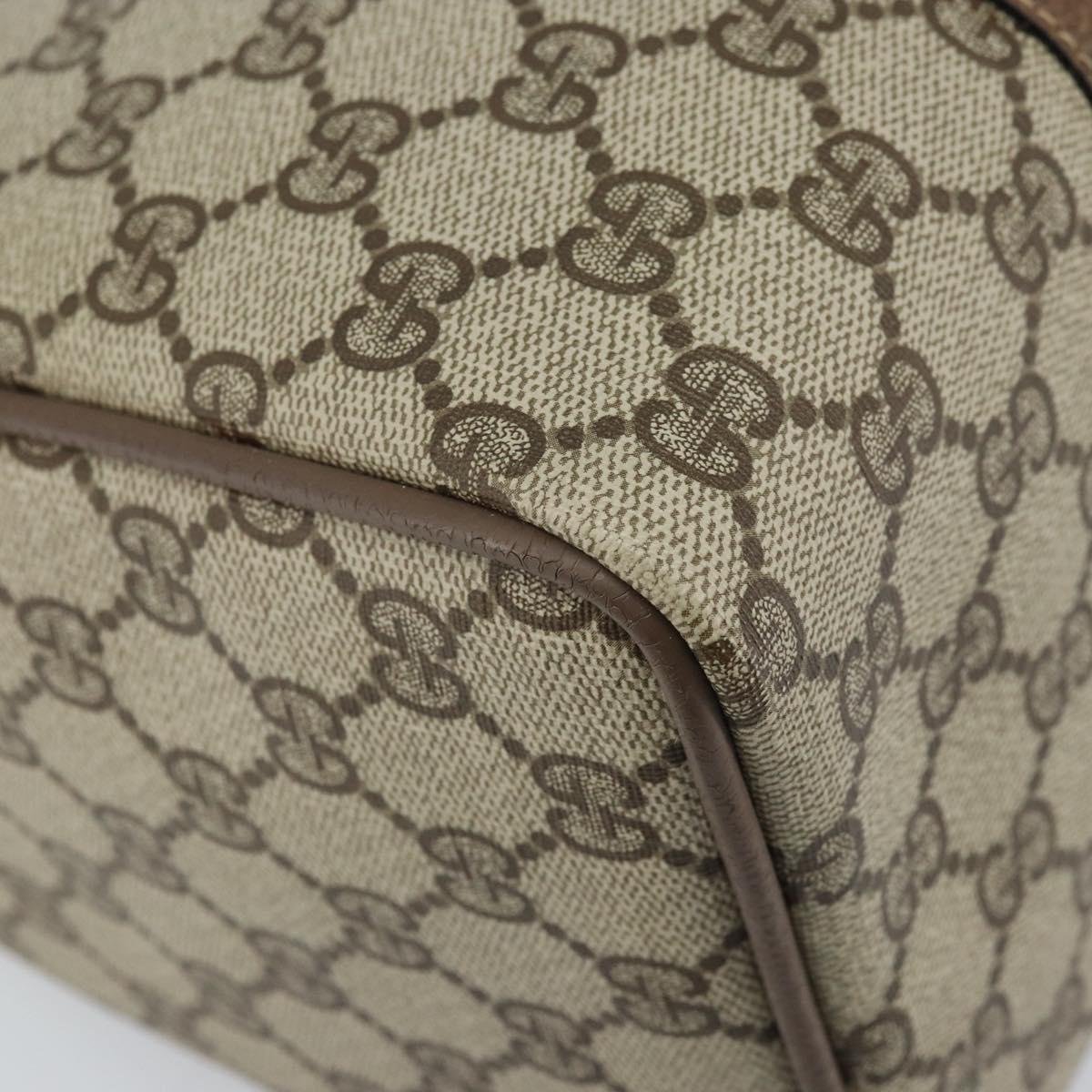 GUCCI GG Supreme Web Sherry Line Boston Bag PVC Beige Gold 24 02 007 Auth ka2825