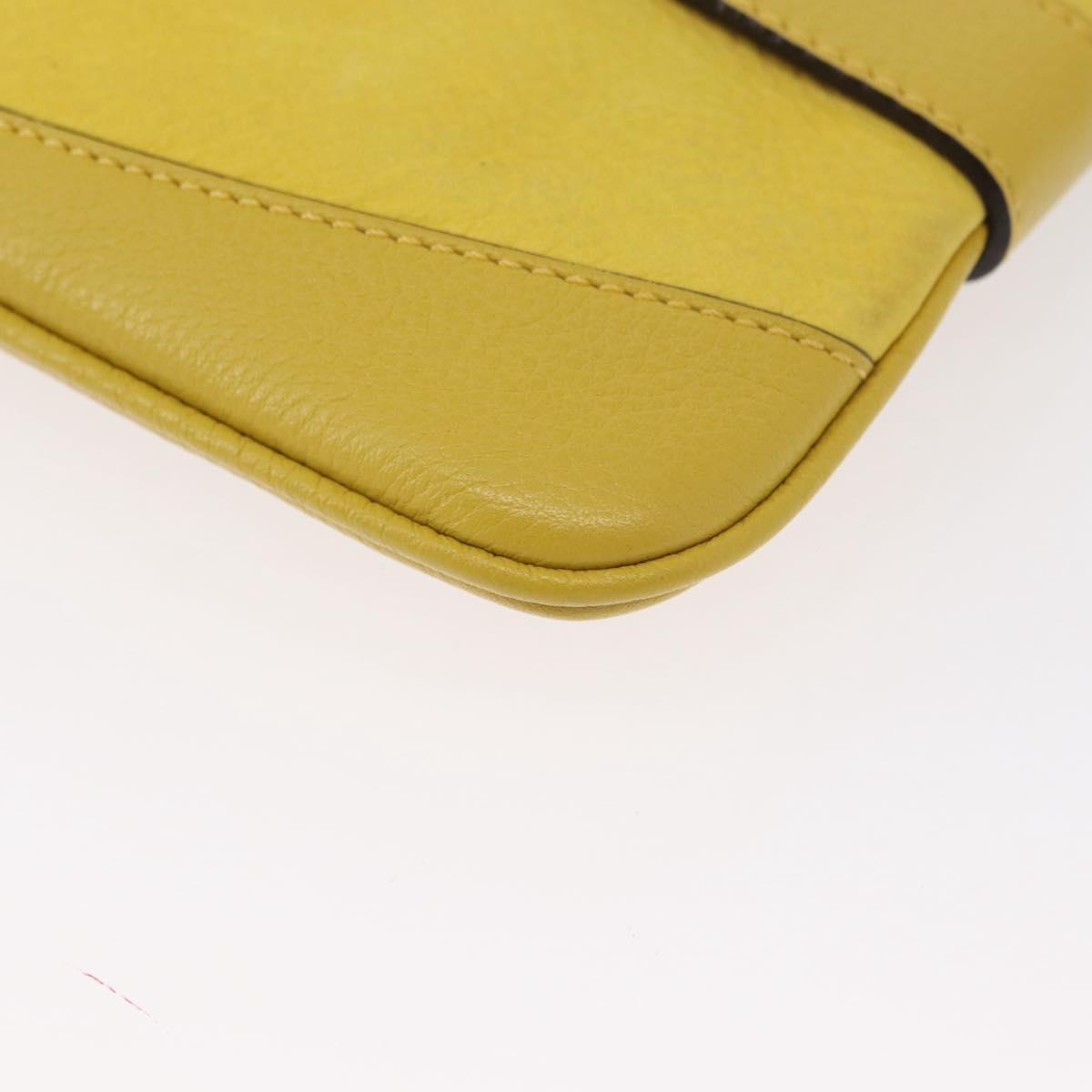 BURBERRY Shoulder Bag Leather Yellow gold Auth ka283