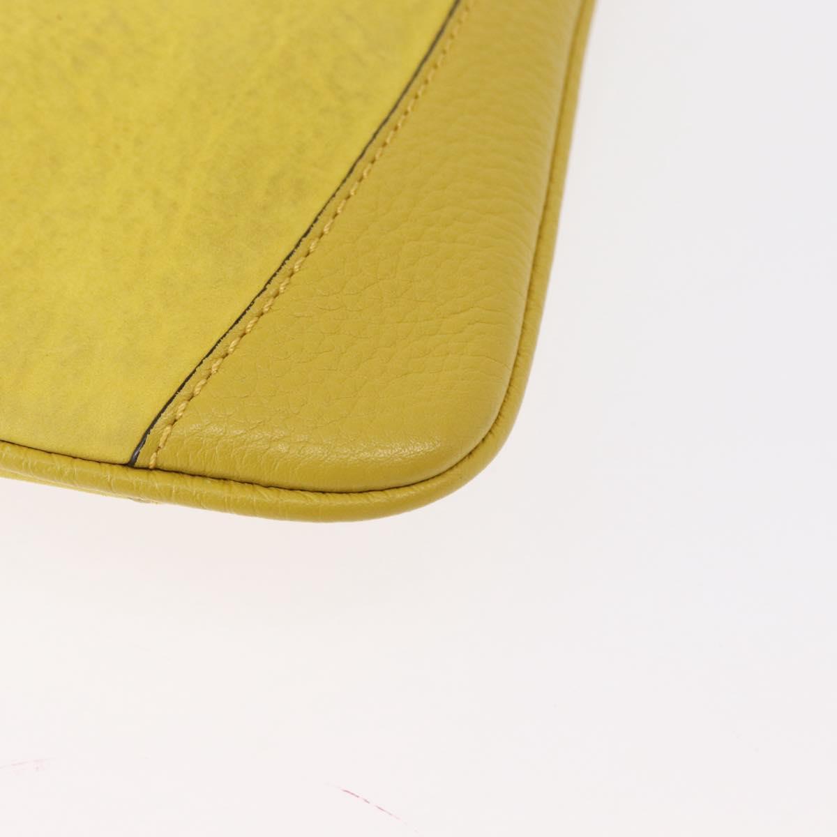 BURBERRY Shoulder Bag Leather Yellow gold Auth ka283