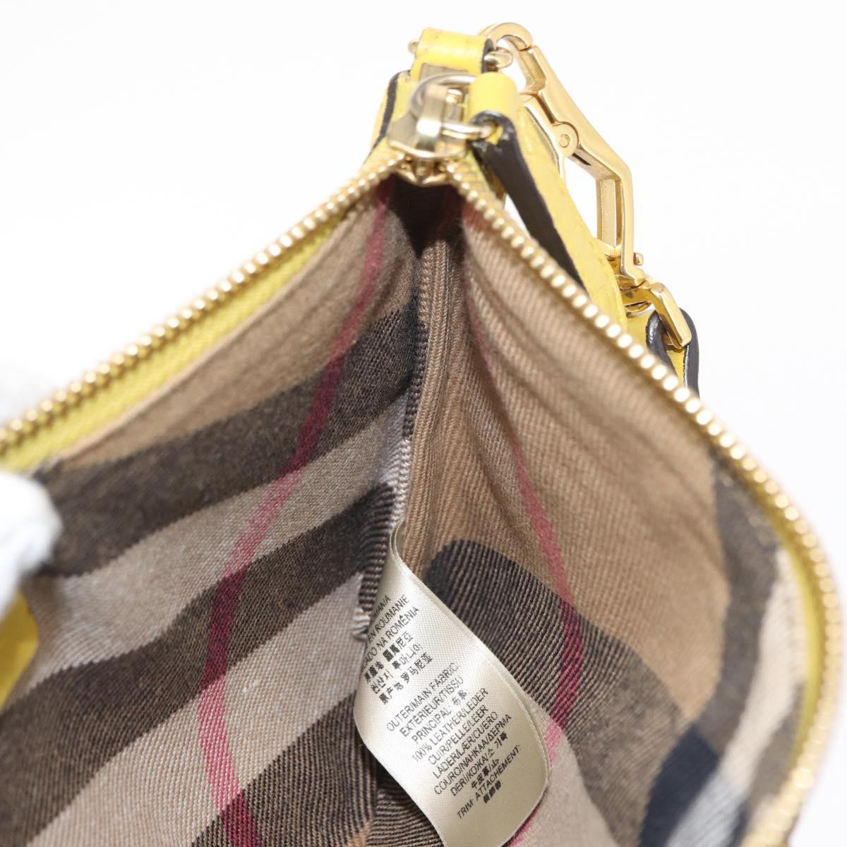 BURBERRY Shoulder Bag Leather Yellow gold Auth ka283