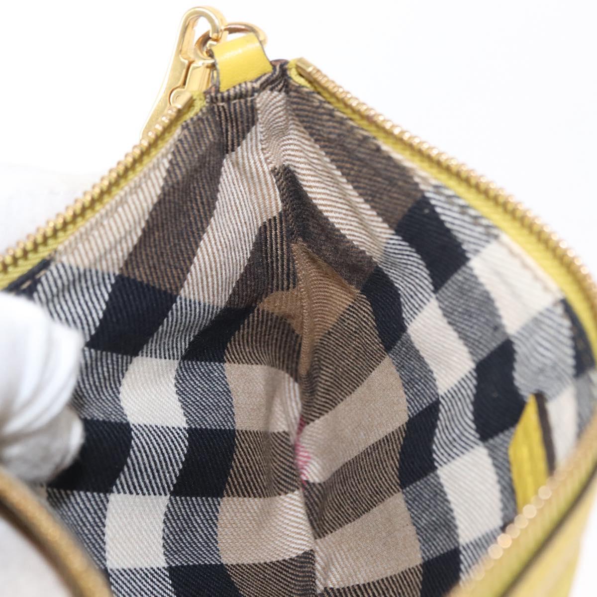 BURBERRY Shoulder Bag Leather Yellow gold Auth ka283