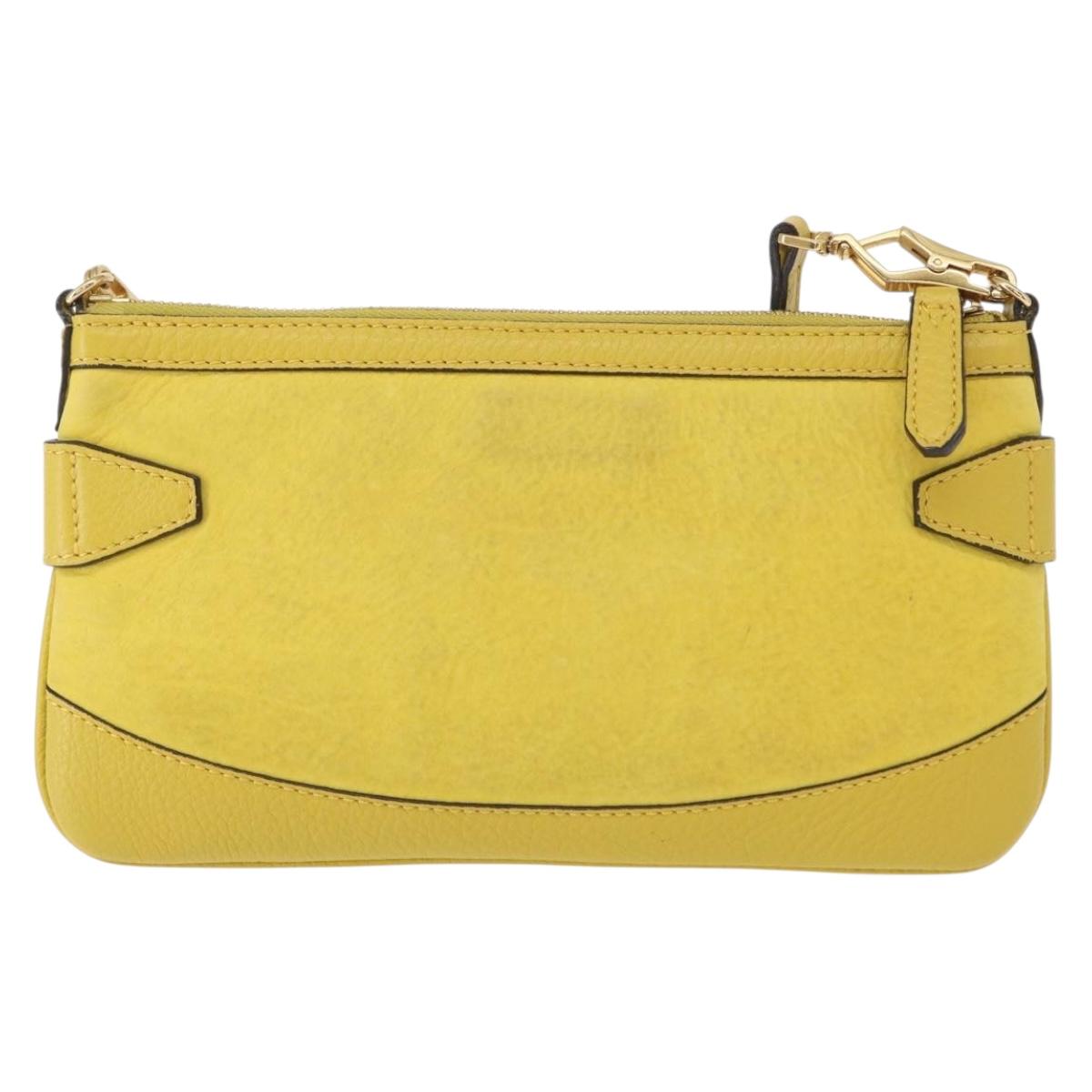 BURBERRY Shoulder Bag Leather Yellow gold Auth ka283