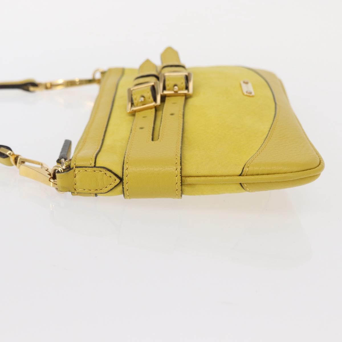 BURBERRY Shoulder Bag Leather Yellow gold Auth ka283