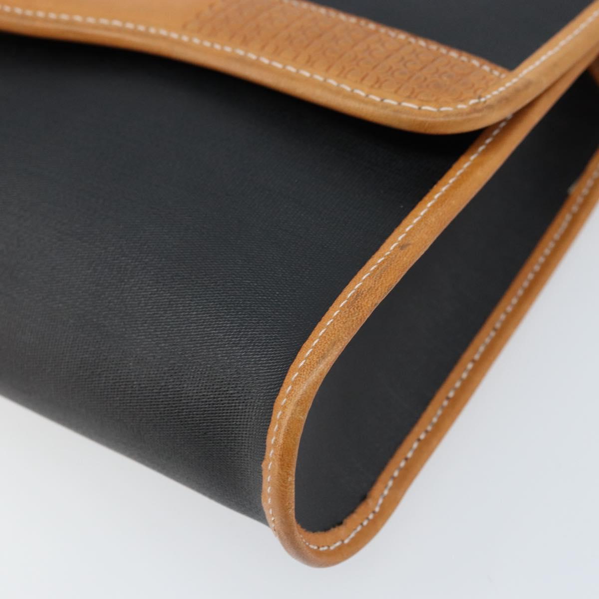 Christian Dior Shoulder Bag Nylon Black Gold Auth ka2831