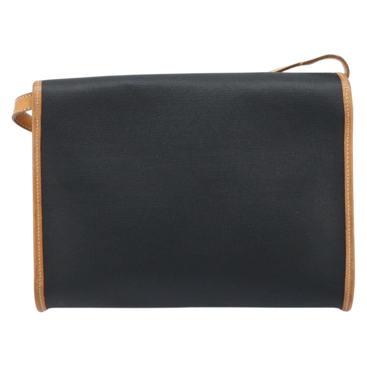 Christian Dior Shoulder Bag Nylon Black Gold Auth ka2831