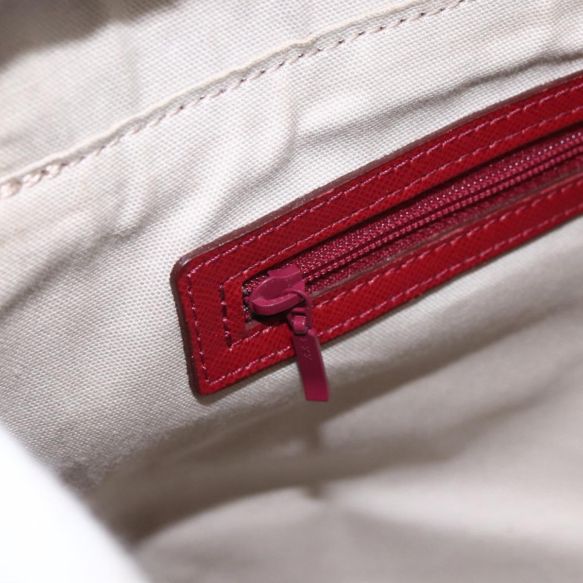 BURBERRY Nova Check Hand Bag Canvas Beige Silver Auth ka2833