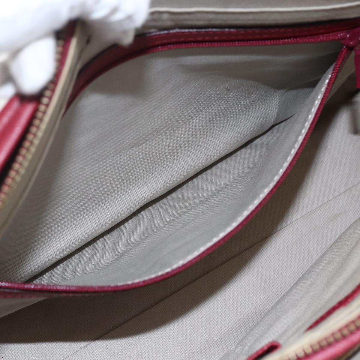 BURBERRY Nova Check Hand Bag Canvas Beige Silver Auth ka2833