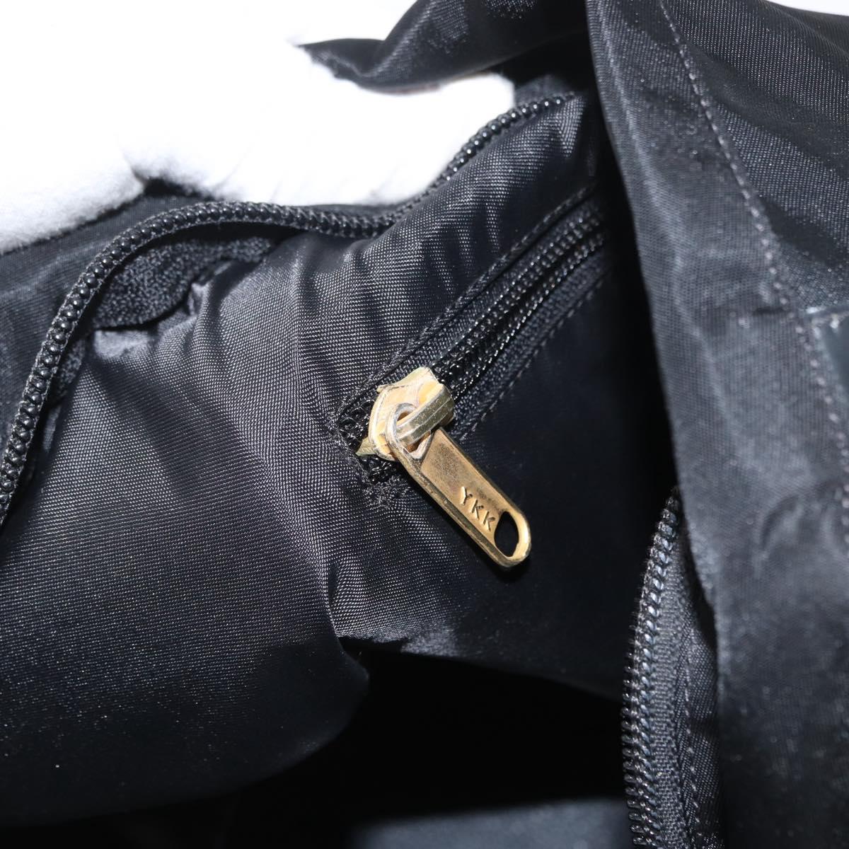 CELINE Circle Tote Bag Nylon Black Gold Auth ka2834