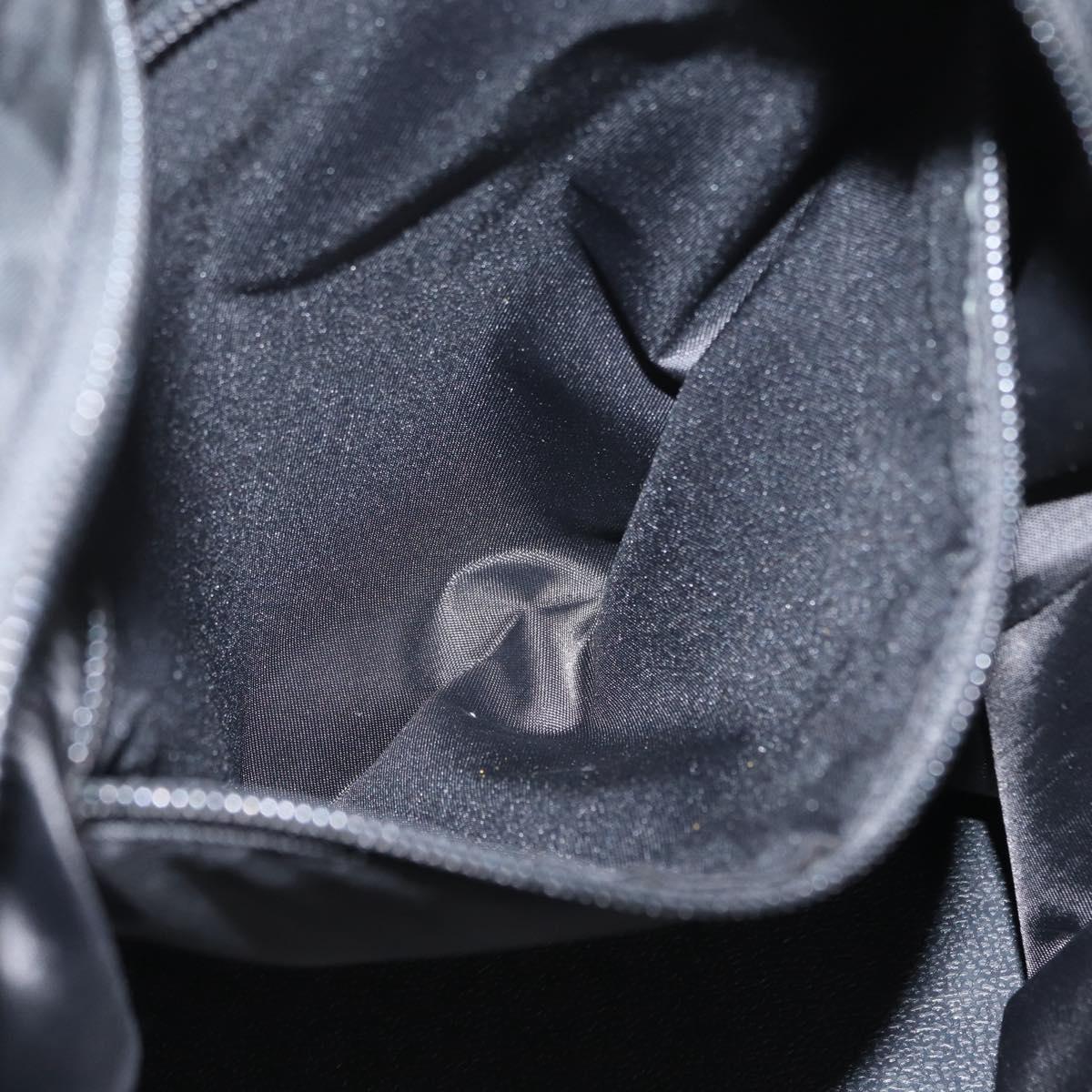 CELINE Circle Tote Bag Nylon Black Gold Auth ka2834