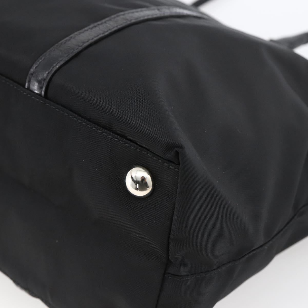 PRADA Tote Bag Nylon Black Silver Auth ka2835