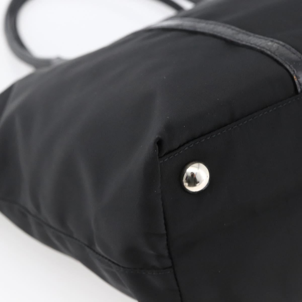 PRADA Tote Bag Nylon Black Silver Auth ka2835