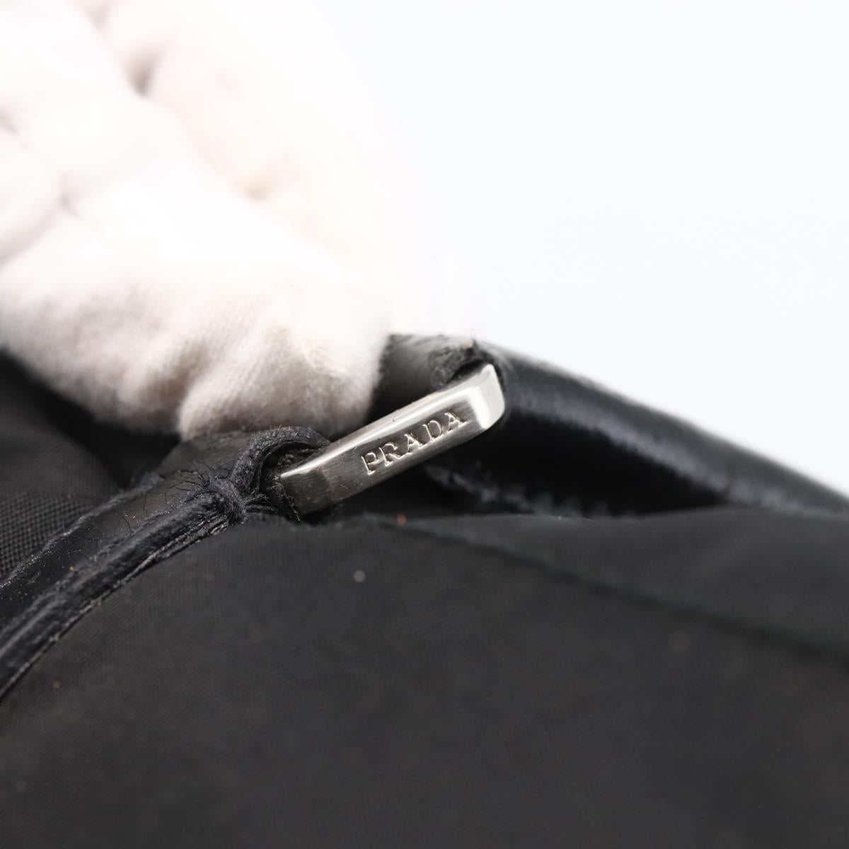 PRADA Tote Bag Nylon Black Silver Auth ka2835