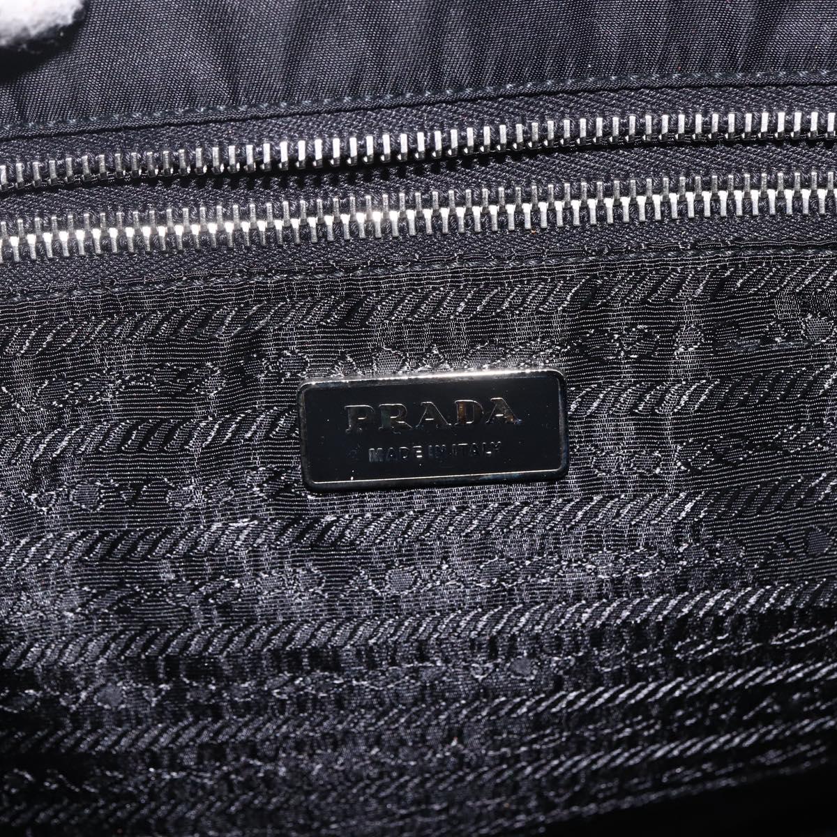 PRADA Tote Bag Nylon Black Silver Auth ka2835