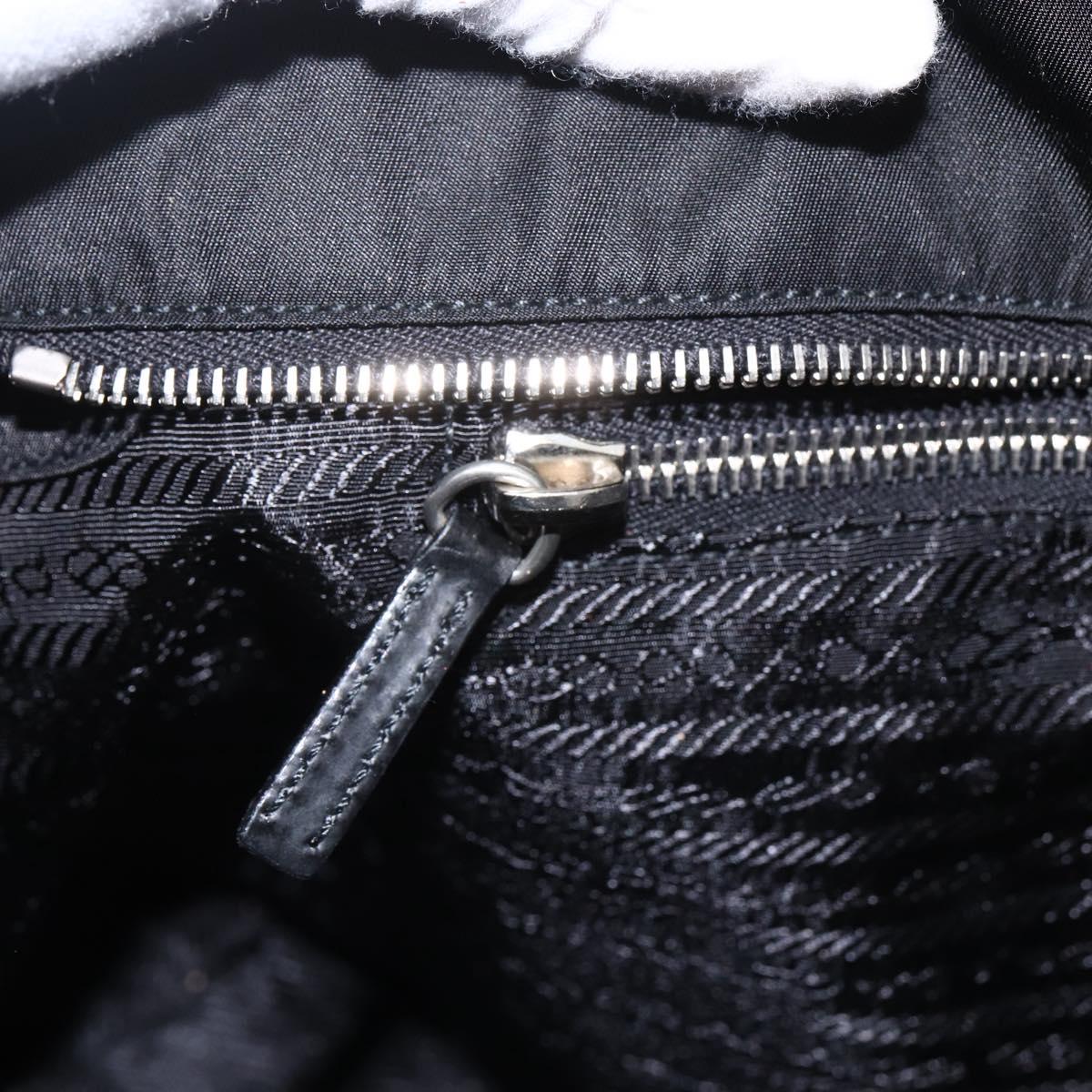 PRADA Tote Bag Nylon Black Silver Auth ka2835