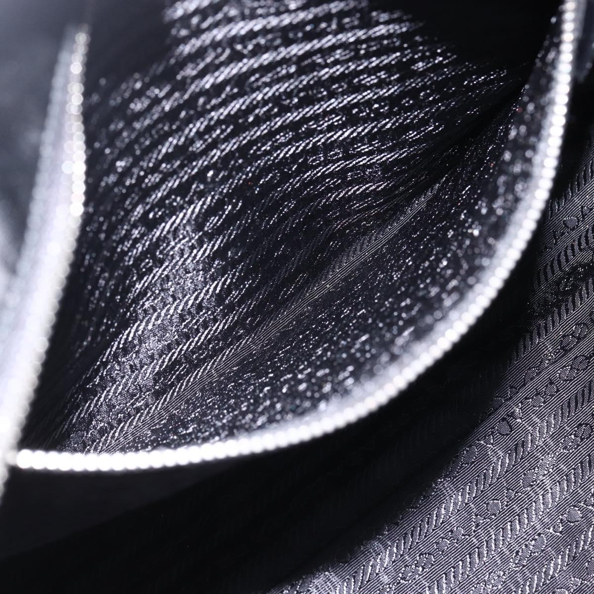 PRADA Tote Bag Nylon Black Silver Auth ka2835