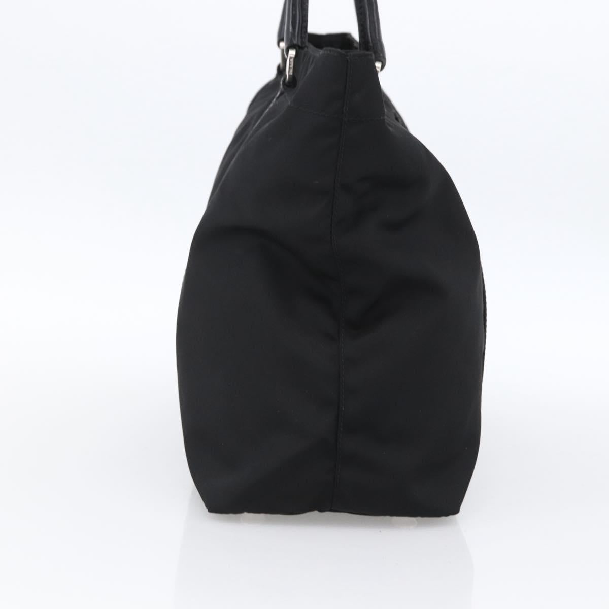 PRADA Tote Bag Nylon Black Silver Auth ka2835