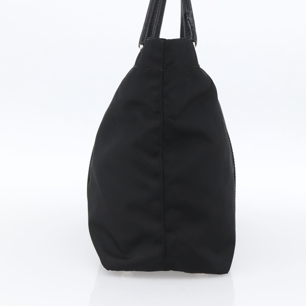 PRADA Tote Bag Nylon Black Silver Auth ka2835