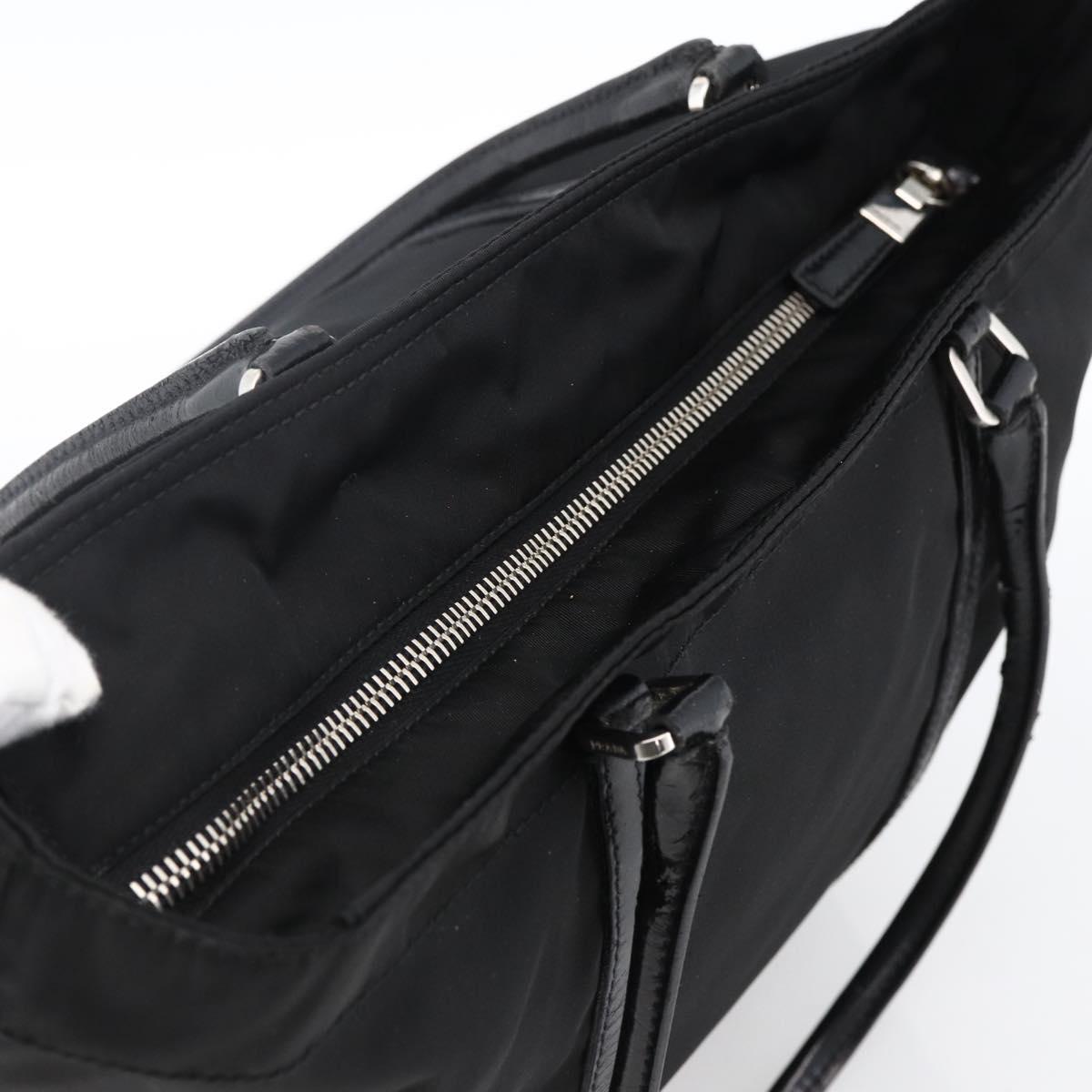 PRADA Tote Bag Nylon Black Silver Auth ka2835