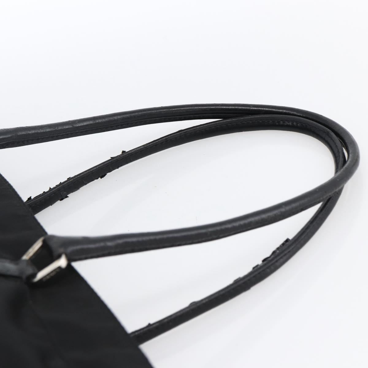 PRADA Tote Bag Nylon Black Silver Auth ka2835