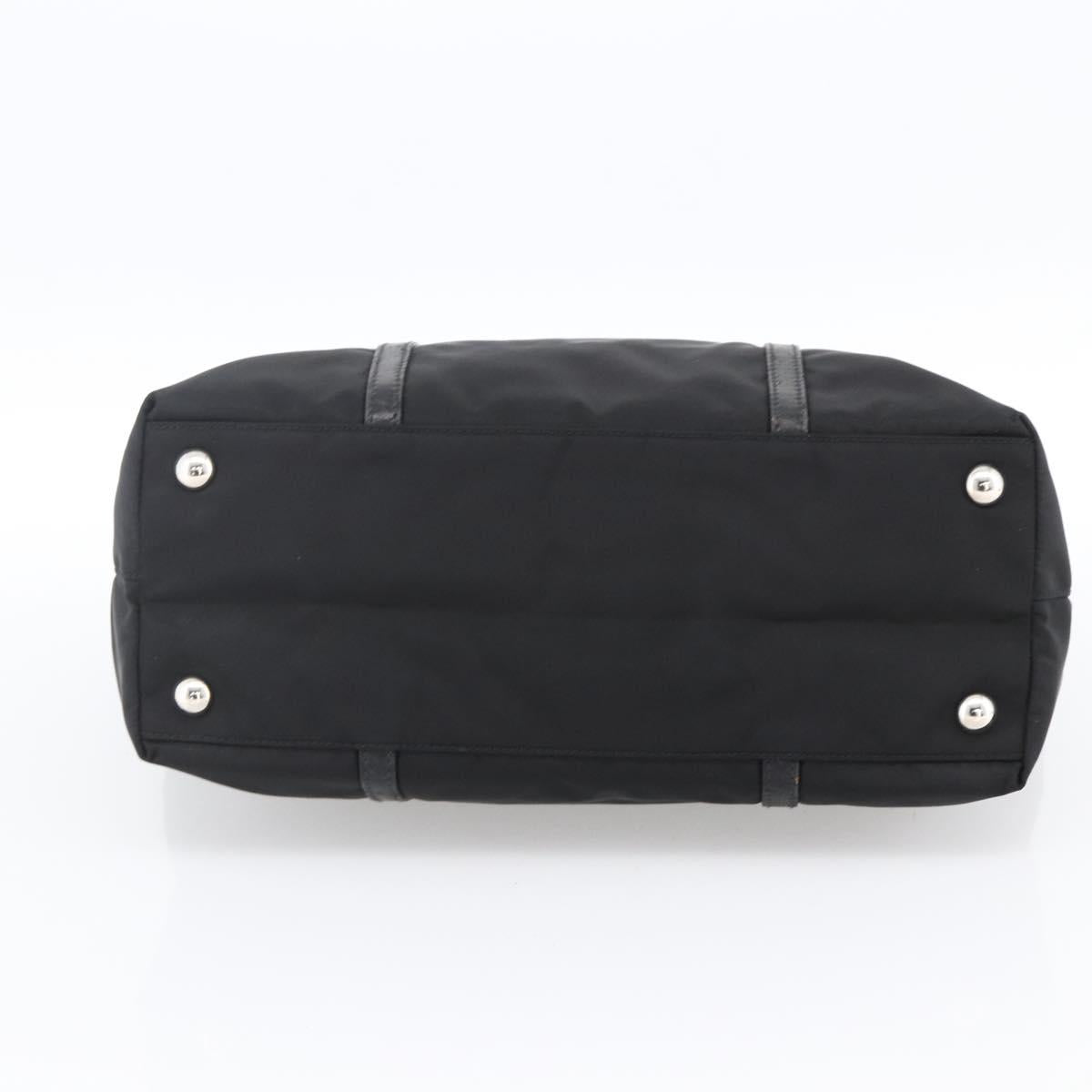 PRADA Tote Bag Nylon Black Silver Auth ka2835