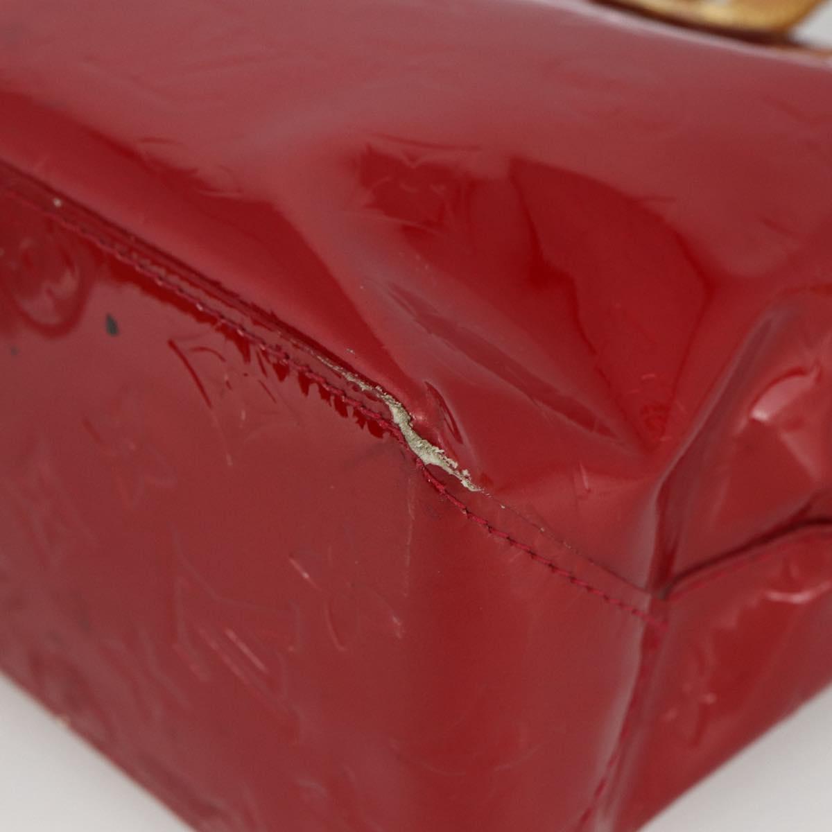 LOUIS VUITTON Monogram Vernis Reade PM Hand Bag Red Rouge M91088 LV Auth ka2852