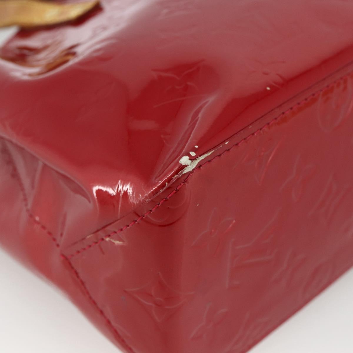 LOUIS VUITTON Monogram Vernis Reade PM Hand Bag Red Rouge M91088 LV Auth ka2852
