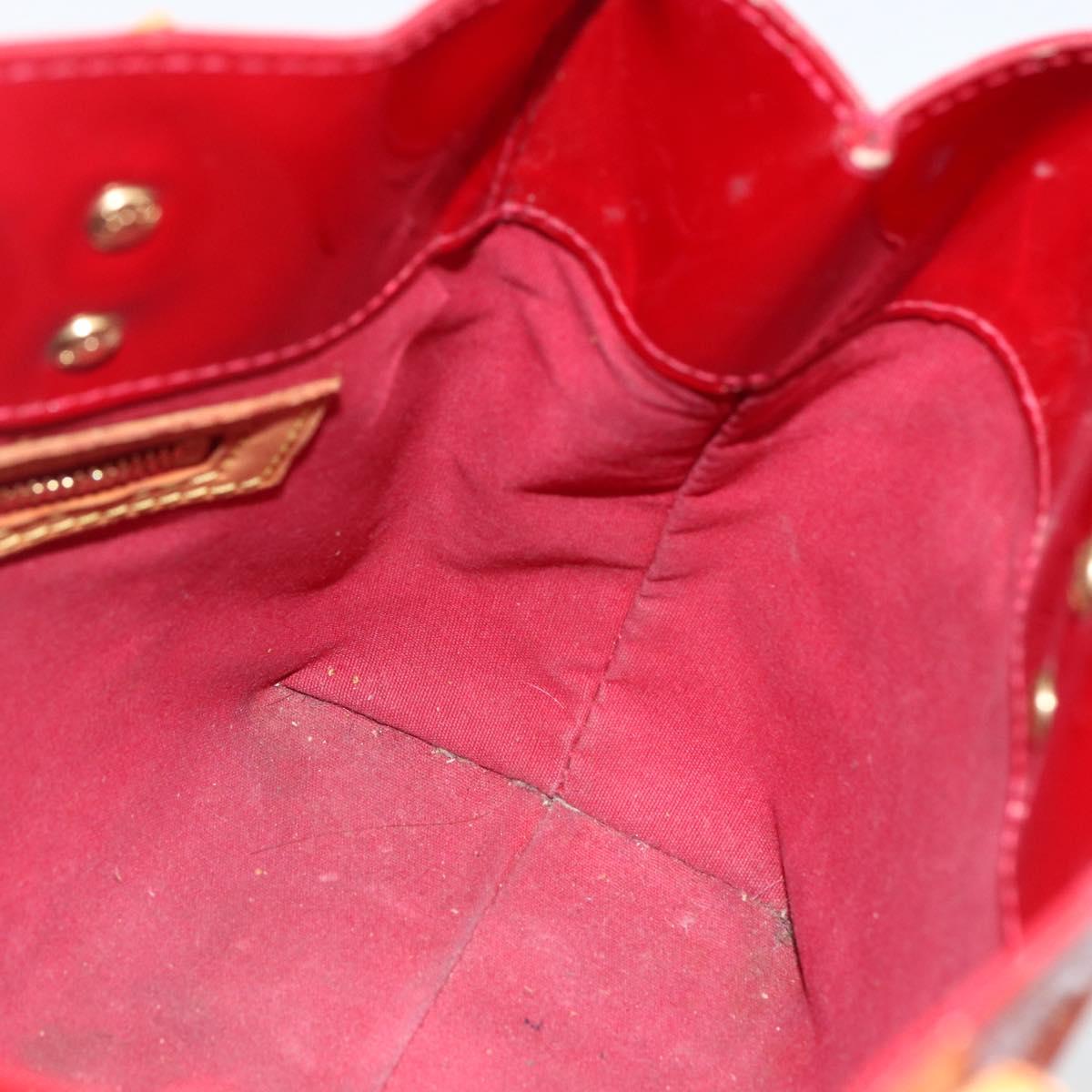 LOUIS VUITTON Monogram Vernis Reade PM Hand Bag Red Rouge M91088 LV Auth ka2852